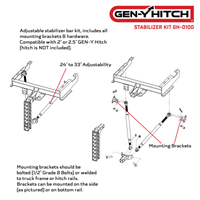 GEN-Y Hitch Gen-Y 2.5in Stabilizer Kit for 21K Hitches