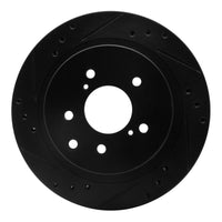 R1 Concepts R1 89-96 Nissan 300ZX Rear Left Drilled & Slotted Black Brake Rotor