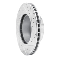 R1 Concepts R1 82-89 BMW 535I Front Left Drilled & Slotted Silver Brake Rotor