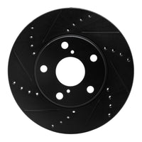 R1 Concepts R1 01-05 Toyota RAV4 Front Left Drilled & Slotted Black Brake Rotor
