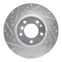 R1 Concepts R1 93-97 BMW 850CI Front Left Drilled & Slotted Silver Brake Rotor