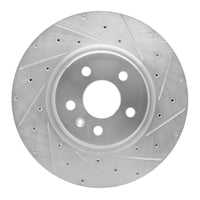 R1 Concepts R1 12-21 Tesla Model X Front Right Drilled & Slotted Silver Brake Rotor
