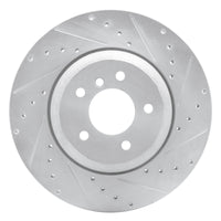 R1 Concepts R1 04-10 BMW 650I Coupe Rear Right Drilled & Slotted Silver Brake Rotor