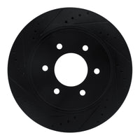R1 Concepts R1 16-24 Nissan Titan XD Front Left Drilled & Slotted Black Brake Rotor