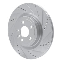 R1 Concepts R1 17-20 Jaguar XE Rear Right Drilled & Slotted Silver Brake Rotor