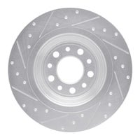 R1 Concepts R1 14-23 Jeep Cherokee Rear Right Drilled & Slotted Silver Brake Rotor