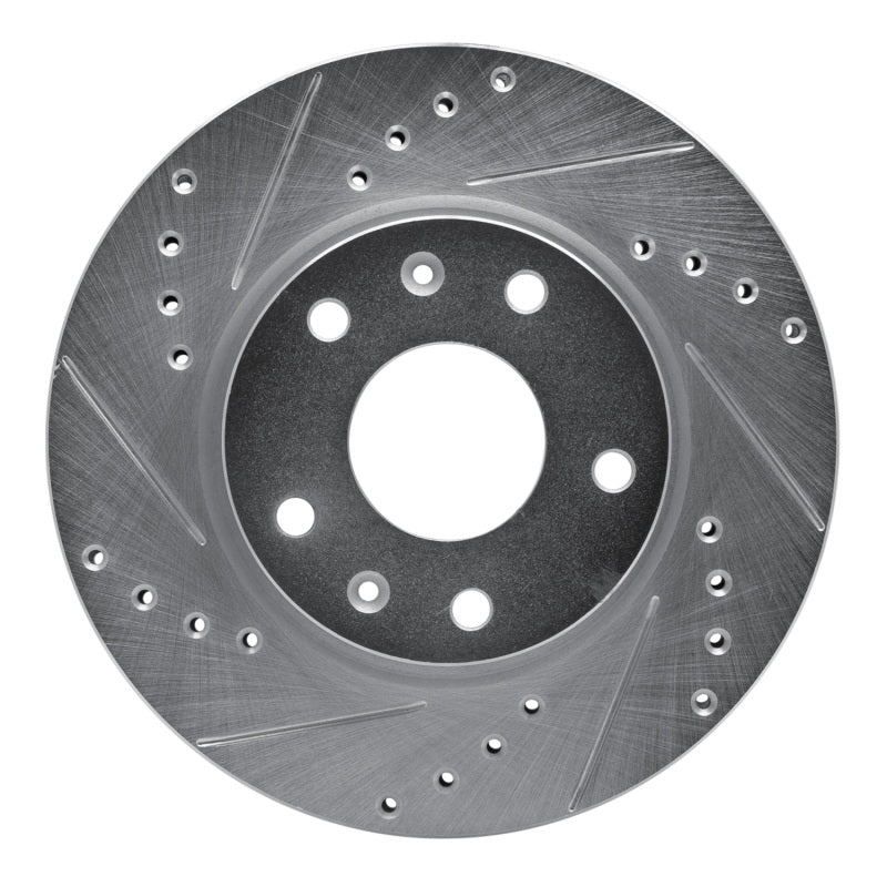 R1 Concepts R1 02-05 Land Rover Freelander Front Left Drilled & Slotted Silver Brake Rotor