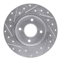 R1 Concepts R1 04-06 Nissan Sentra Rear Right Drilled & Slotted Silver Brake Rotor