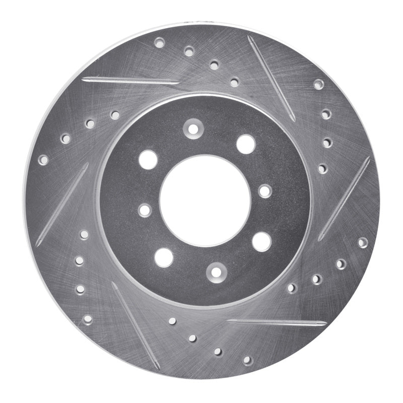 R1 Concepts R1 94-97 Ford ASPIRE Front Right Drilled & Slotted Silver Brake Rotor