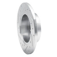 R1 Concepts R1 79-83 Honda Civic Sedan Front Right Drilled & Slotted Silver Brake Rotor