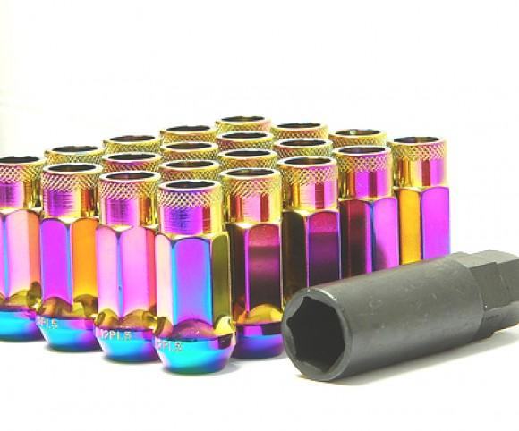 Wheel Mate Muteki SR48 Open End Locking Lug Nut Set of 4 - Black 12x1.50 48mm