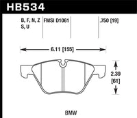 Hawk Performance Hawk 2011 BMW 125i Front ER-1 Brake Pads