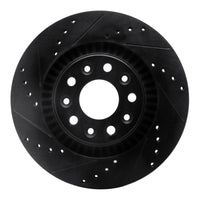 R1 Concepts R1 05-09 Ford Freestyle Front Left Drilled & Slotted Black Brake Rotor