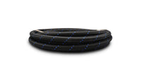 Vibrant -4 AN Two-Tone Black/Blue Nylon Braided Flex Hose (10 foot roll)