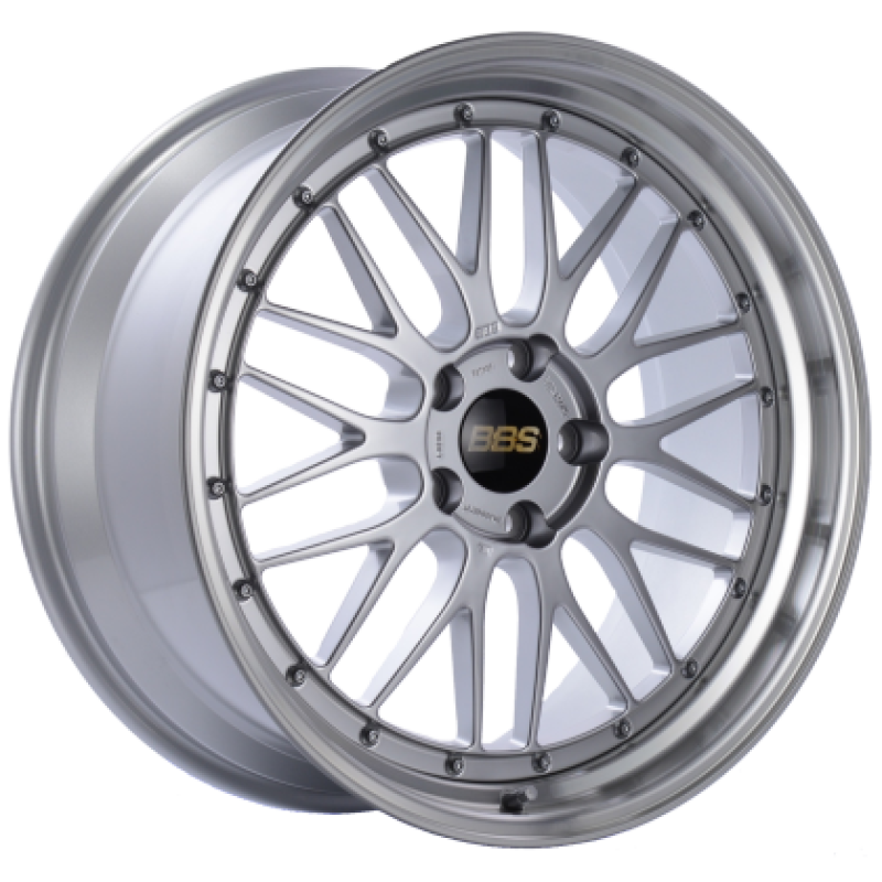 BBS LM 18x8 5x108 ET35 CB67 Diamond Silver Center Diamond Cut Lip Wheel -82mm PFS/Clip Required