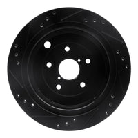 R1 Concepts R1 06-14 Subaru Tribeca Rear Right Drilled & Slotted Black Brake Rotor