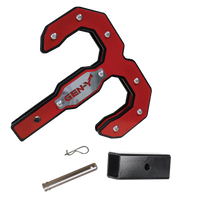 GEN-Y Hitch Gen-Y Hulk 2.0 16K Tow Hook 2in Shank w/GH-009 Reducer Sleeve/GH-099 Pin/GH-011 Clip - Black/Red