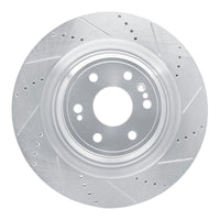 R1 Concepts R1 14-20 Cadillac Escalade Front Right Drilled & Slotted Silver Brake Rotor