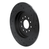 R1 Concepts R1 05-19 Ford Five Hundred Rear Left Drilled & Slotted Black Brake Rotor