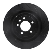 R1 Concepts R1 2013-2025 Land Rover Defender 110 Rear Right Drilled & Slotted Black Brake Rotor