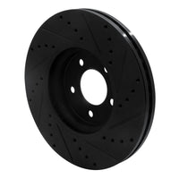 R1 Concepts R1 06-08 Jaguar S-Type Front Left Drilled & Slotted Black Brake Rotor