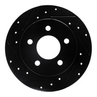R1 Concepts R1 94-04 Ford Mustang Rear Left Drilled & Slotted Black Brake Rotor