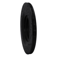 R1 Concepts R1 07-11 Audi S6 Rear Left Drilled & Slotted Black Brake Rotor