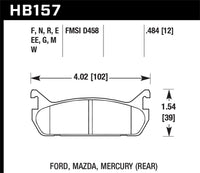 Hawk Performance Hawk 94-96 Ford Escort GT/Mercury Tracer HPS 5.0 Rear Brake Pads