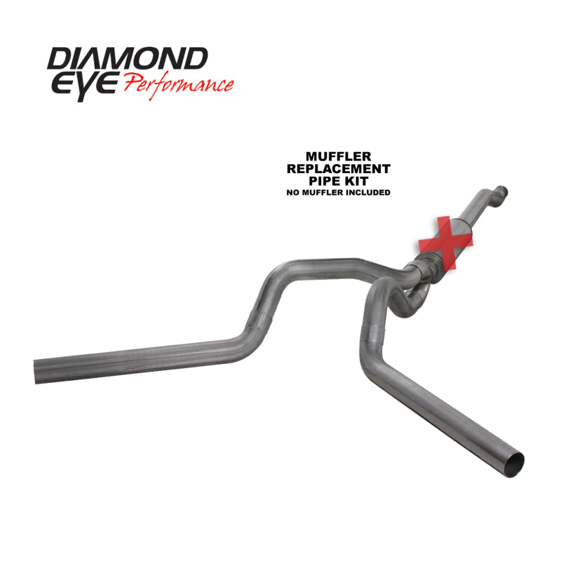 Diamond Eye Performance Diamond Eye KIT 4in Catback MFLR RPLCMENT PIPE DUAL SS: 03-07 FORD 6.0L F250/F350