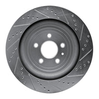 R1 Concepts R1 13-19 Ford Explorer Rear Left Drilled & Slotted Silver Brake Rotor