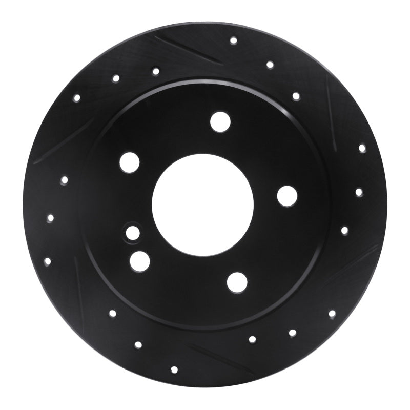 R1 Concepts R1 94-98 Mercedes-Benz C220 Rear Right Drilled & Slotted Black Brake Rotor