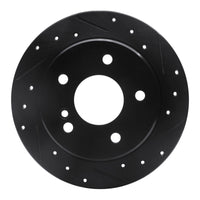 R1 Concepts R1 94-98 Mercedes-Benz C220 Rear Right Drilled & Slotted Black Brake Rotor