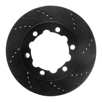 R1 Concepts R1 06-25 American Coach Patriot Rear Right Drilled & Slotted Black Brake Rotor