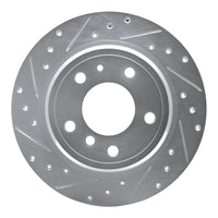 R1 Concepts R1 89-95 BMW 535I Rear Left Drilled & Slotted Silver Brake Rotor