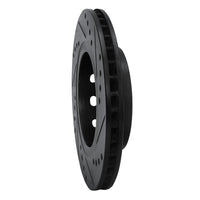 R1 Concepts R1 00-02 Audi S4 Rear Left Drilled & Slotted Black Brake Rotor