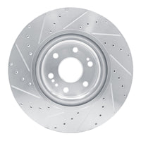 R1 Concepts R1 21-25 Cadillac Escalade Front Right Drilled & Slotted Silver Brake Rotor