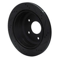 R1 Concepts R1 05-06 Pontiac GTO Rear Left Drilled & Slotted Black Brake Rotor