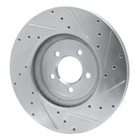 R1 Concepts R1 06-10 Jaguar XF Front Left Drilled & Slotted Silver Brake Rotor