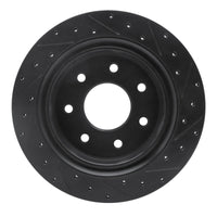 R1 Concepts R1 12-14 Ford F-150 4WD Rear Left Drilled & Slotted Black Brake Rotor