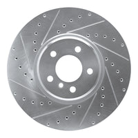 R1 Concepts R1 08-19 BMW X6 Front Left Drilled & Slotted Silver Brake Rotor