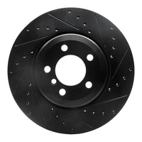 R1 Concepts R1 02-05 BMW 745LI Rear Right Drilled & Slotted Black Brake Rotor
