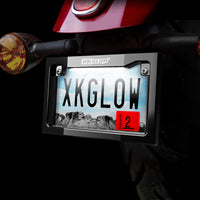 XKGLOW XK Glow Motorcycle License Plate Frame Light w/ White LED - Chrome