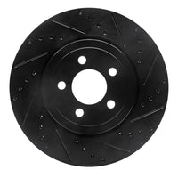 R1 Concepts R1 09-23 Dodge Challenger Front Right Drilled & Slotted Black Brake Rotor