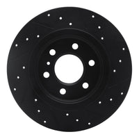 R1 Concepts R1 06-09 Buick Terraza Rear Left Drilled & Slotted Black Brake Rotor