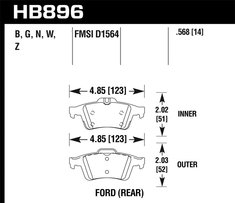 Hawk Performance Hawk 22-23 Ford Transit Connect DTC-60 Race Rear Brake Pads