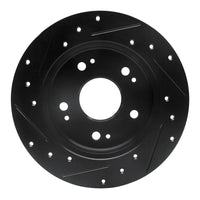 R1 Concepts R1 97-15 Acura CSX Rear Right Drilled & Slotted Black Brake Rotor