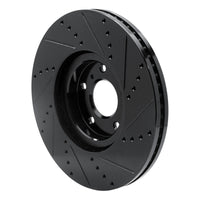 R1 Concepts R1 07-15 Infiniti Q60 Front Left Drilled & Slotted Black Brake Rotor