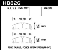 Hawk Performance Hawk 13-16 Ford Taurus SHO / 13-16 Lincoln MKS Performance Ceramic Street Front Brake Pads