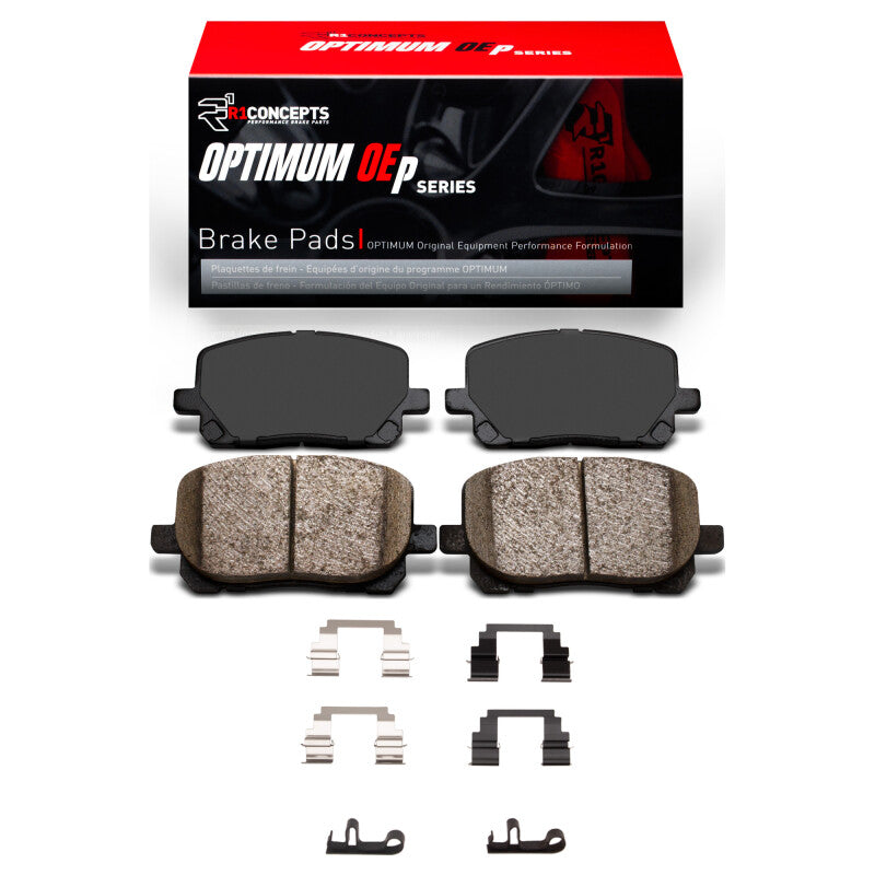 R1 Concepts R1 03-08 Pontiac Vibe Front Optimum OE Brake Pads & Hardware Kit