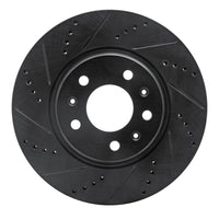 R1 Concepts R1 03-08 Cadillac STS Front Left Drilled & Slotted Black Brake Rotor